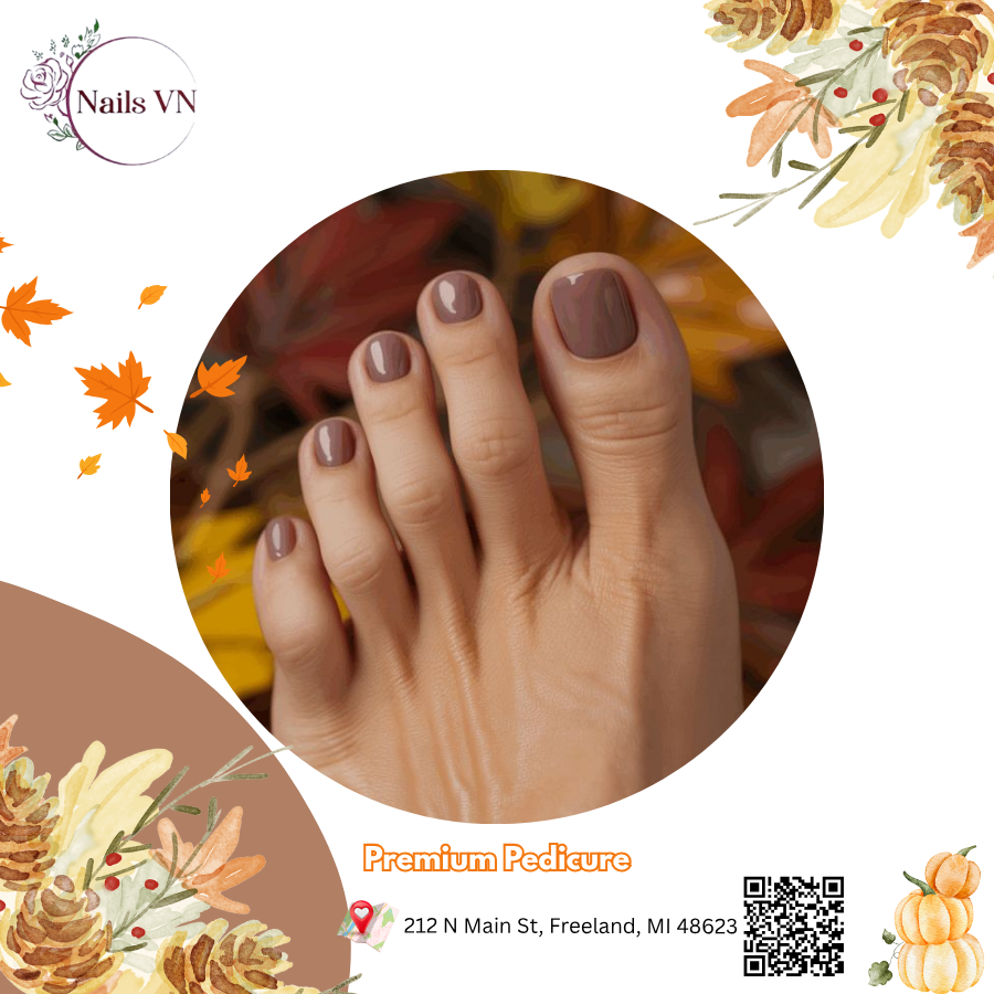 Thanksgiving Travel Nails: Beautiful Throughout Your Journey - Gel Deluxe Pedicure - Premium Pedicure - Royal Pedicure